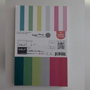 2/$20 Waffle Flower, Lines, Christmas Half And Half Craft Paper